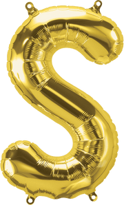 Northstar Mylar & Foil Gold Letter S 16" Balloon