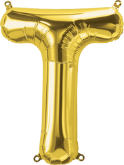 Northstar Mylar & Foil Gold Letter T 16" Balloon