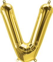 Northstar Mylar & Foil Gold Letter V 16" Balloon