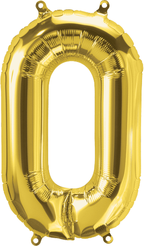 Northstar Mylar & Foil Gold Number 0 (Zero) 16" Balloon