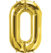Northstar Mylar & Foil Gold Number 0 (Zero) 34" Balloon