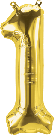 Gold Number 1 (One) 16" Balloon