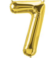 Northstar Mylar & Foil Gold Number 7 (Seven) 34" Balloon
