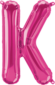 Northstar Mylar & Foil Magenta Letter K 16" Balloon