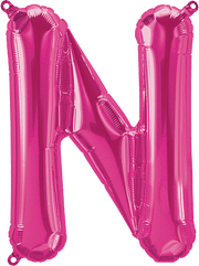 Northstar Mylar & Foil Magenta Letter N 16" Balloon