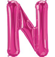 Northstar Mylar & Foil Magenta Letter N 34" Balloon