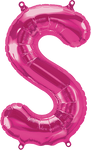 Northstar Mylar & Foil Magenta Letter S 16" Balloon