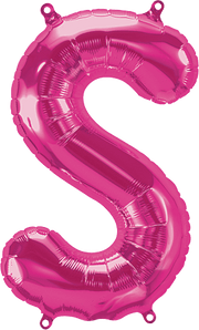 Northstar Mylar & Foil Magenta Letter S 16" Balloon