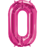 Northstar Mylar & Foil Magenta Number 0 (Zero) 34" Balloon