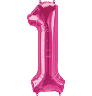 Northstar Mylar & Foil Magenta Number 1 (One) 34" Balloon