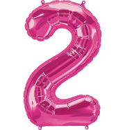 Northstar Mylar & Foil Magenta Number 2 (Two) 34" Balloon
