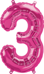 Northstar Mylar & Foil Magenta Number 3 (Three) 16" Balloon