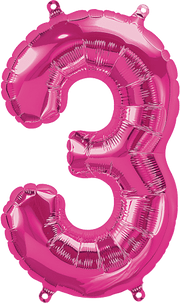 Northstar Mylar & Foil Magenta Number 3 (Three) 16" Balloon