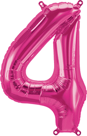 Magenta Number 4 (Four) 16" Balloon