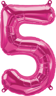 Northstar Mylar & Foil Magenta Number 5 (Five) 16" Balloon