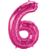 Northstar Mylar & Foil Magenta Number 6 (Six) 34" Balloon