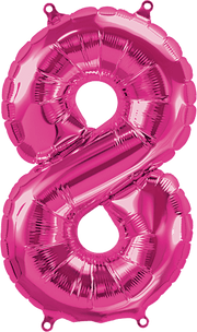 Northstar Mylar & Foil Magenta Number 8 (Eight) 16" Balloon