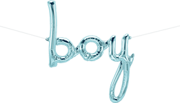 Pastel Blue Boy Script 42" Balloon