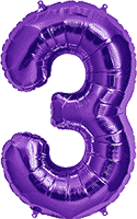 Northstar Mylar & Foil Purple / 3 Purple Giant 34" Balloon Letters and Numbers