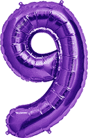 Northstar Mylar & Foil Purple / 9 Purple Giant 34" Balloon Letters and Numbers