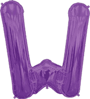 Northstar Mylar & Foil Purple Letter W 34″ Balloon