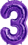 Northstar Mylar & Foil Purple Number 3 34″ Balloon