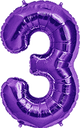 Purple Number 3 34″ Balloon