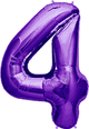 Purple Number 4 34″ Balloon
