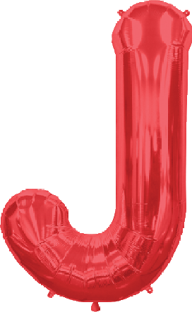 Northstar Mylar & Foil Red / J Red 34" Giant Balloon Letters and Numbers