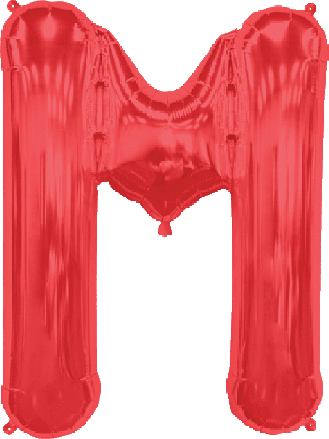 Northstar Mylar & Foil Red Letter M 34″ Balloon