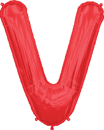 Red Letter V 34″ Balloon