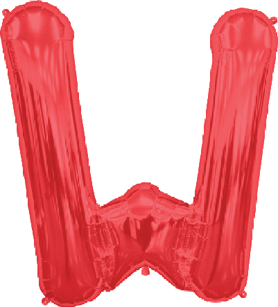 Northstar Mylar & Foil Red Letter W 34″ Balloon