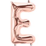 Northstar Mylar & Foil Rose Gold Letter E 16" Balloon