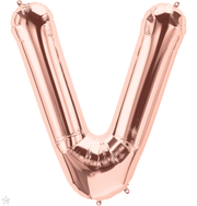 Northstar Mylar & Foil Rose Gold Letter V 34" Balloon