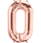 Northstar Mylar & Foil Rose Gold Number 0 (Zero) 34" Balloon