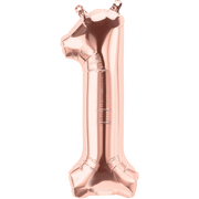 Rose Gold Number 1 (One) 16" Balloon