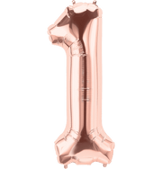 Northstar Mylar & Foil Rose Gold Number 1 (One) 34" Balloon