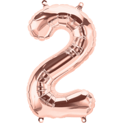 Northstar Mylar & Foil Rose Gold Number 2 (Two) 16" Balloon