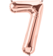 Northstar Mylar & Foil Rose Gold Number 7 (Seven) 34" Balloon