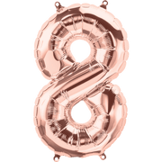 Northstar Mylar & Foil Rose Gold Number 8 (Eight) 16" Balloon