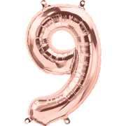 Northstar Mylar & Foil Rose Gold Number 9 (Nine) 16" Balloon
