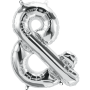Northstar Mylar & Foil Silver Ampersand 16" Balloon
