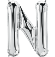 Northstar Mylar & Foil Silver Letter N 34" Balloon