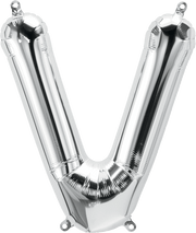 Northstar Mylar & Foil Silver Letter V 16" Balloon