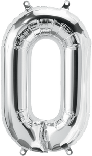 Northstar Mylar & Foil Silver Number 0 (Zero) 16" Balloon