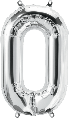 Northstar Mylar & Foil Silver Number 0 (Zero) 16" Balloon