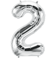 Northstar Mylar & Foil Silver Number 2 (Two) 34" Balloon