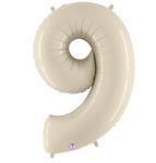 Number 9 White Sand 34″ Foil Balloon by Betallic from Instaballoons