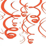 Orange Swirl Decoration 12pc - Amscan