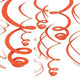 Orange Swirl Decoration 12pc - Amscan